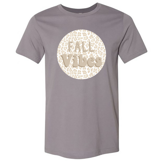 Fall Vibes Leopard Circle (Storm Tee) - Southern Grace Creations