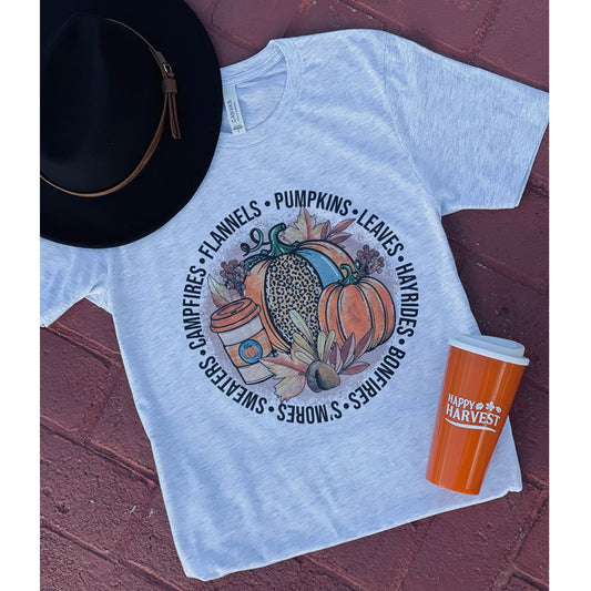 Fall Words Circle - Ash Tee - Southern Grace Creations