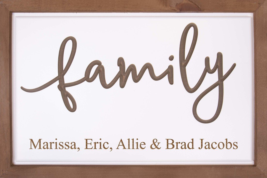 Family Wood Sign (Engravable) - Southern Grace Creations