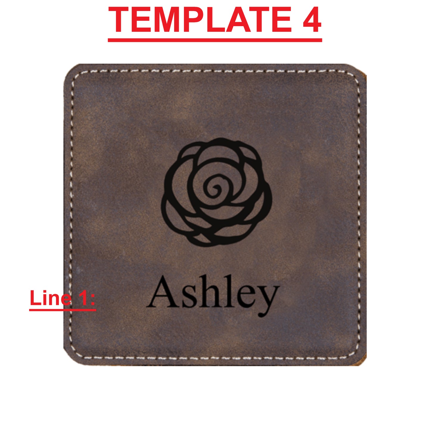 Faux Leather Coaster W/ Holder - Engravable (ZCOS0042) - Southern Grace Creations