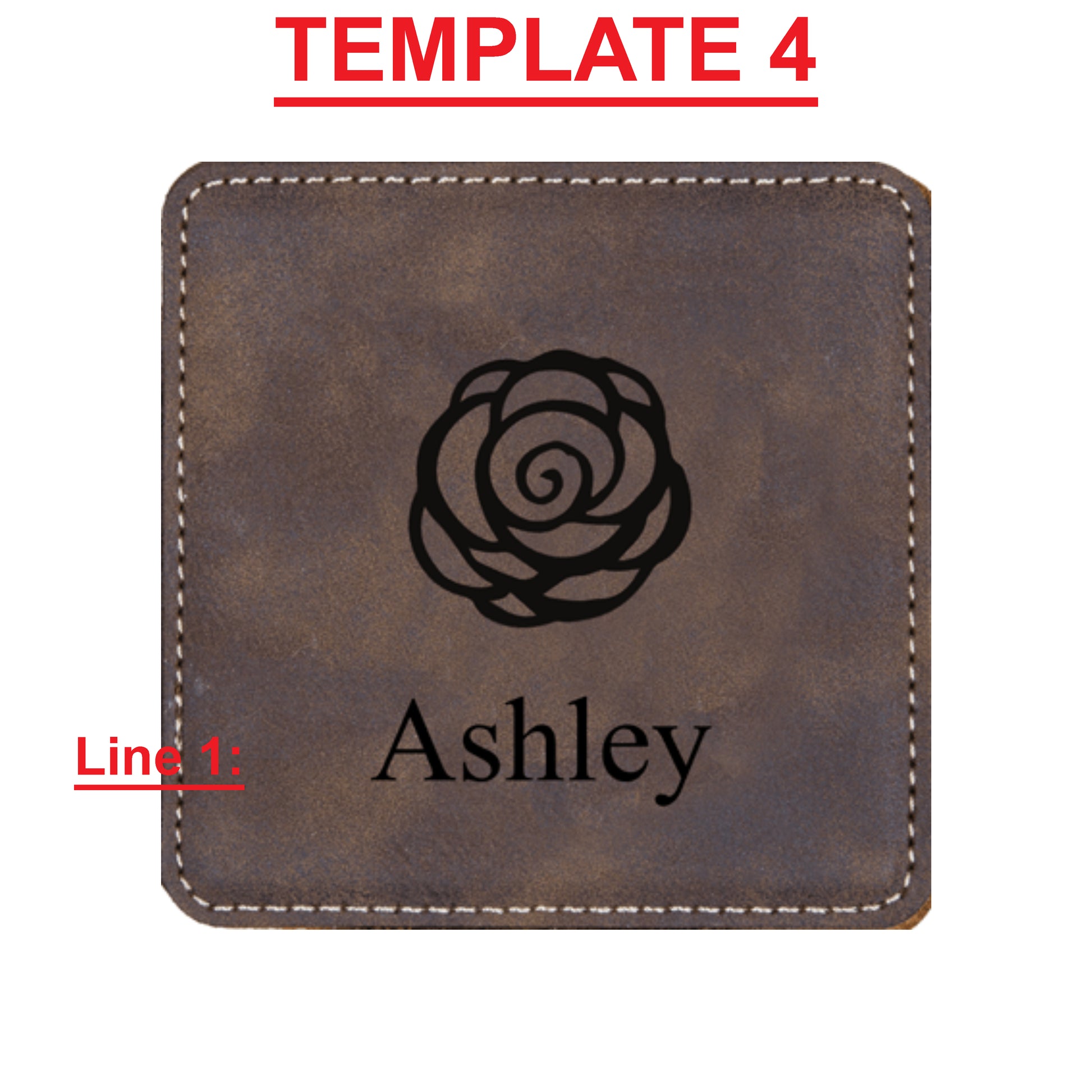 Faux Leather Coaster W/ Holder - Engravable (ZCOS0042) - Southern Grace Creations