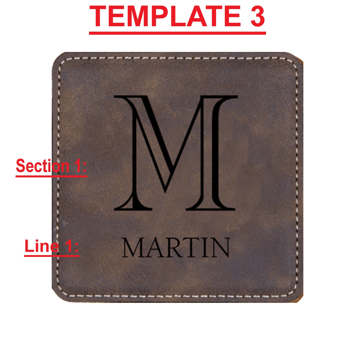 Faux Leather Coaster W/ Holder - Engravable (ZCOS0042) - Southern Grace Creations