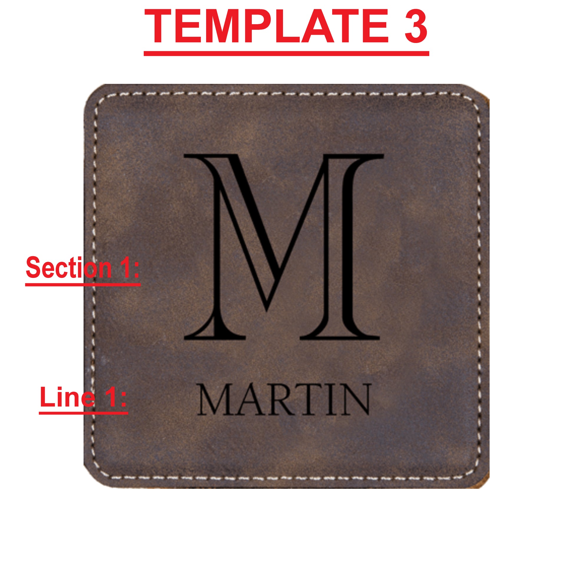 Faux Leather Coaster W/ Holder - Engravable (ZCOS0042) - Southern Grace Creations