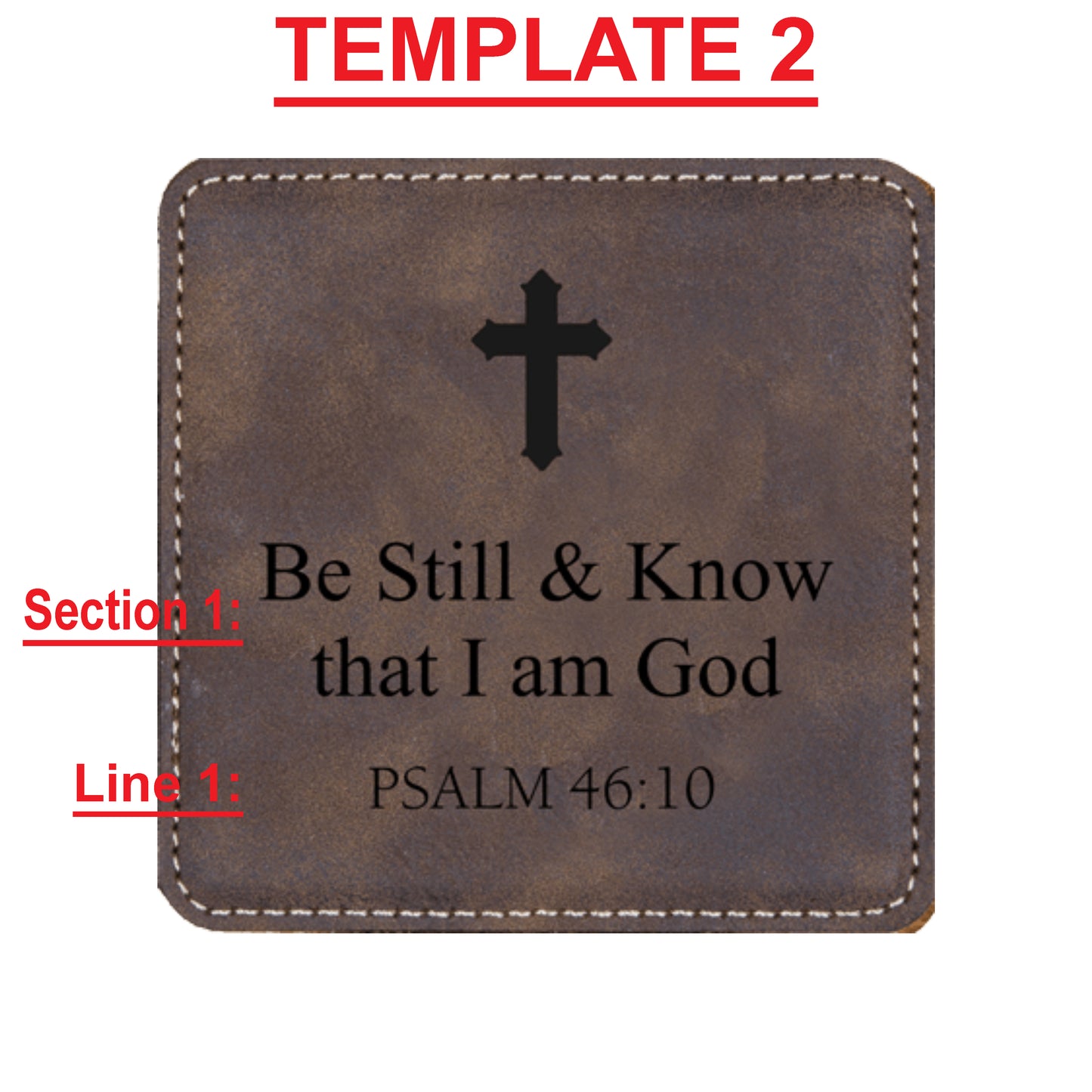 Faux Leather Coaster W/ Holder - Engravable (ZCOS0042) - Southern Grace Creations