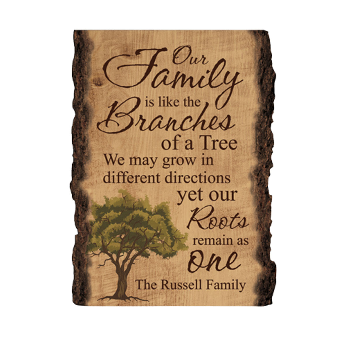 Faux Sliced Log Sign With Tree (Engravable) - Southern Grace Creations