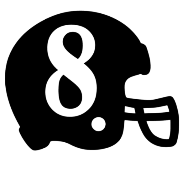 Football Helmet with Number Decal - Southern Grace Creations