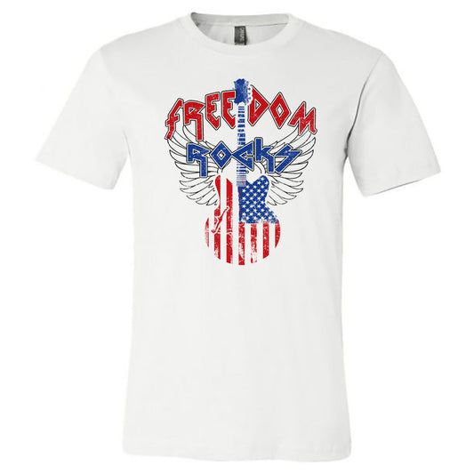 Freedom Rocks - White Tee - Southern Grace Creations