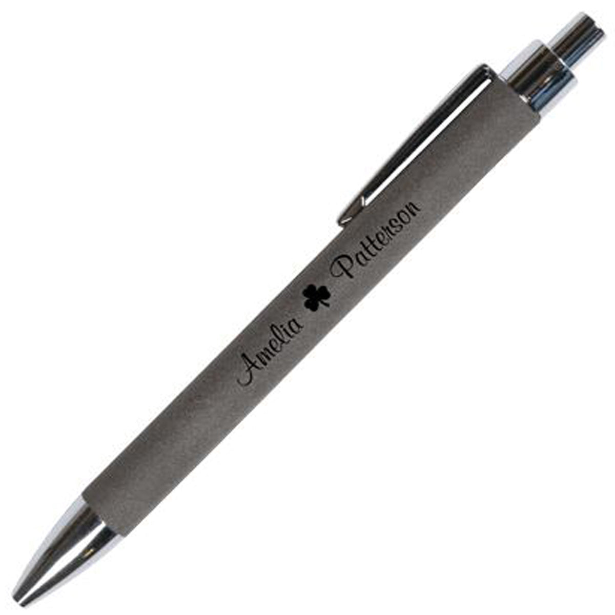 GREY FAUX LEATHER PEN - ENGRAVABLE - Southern Grace Creations