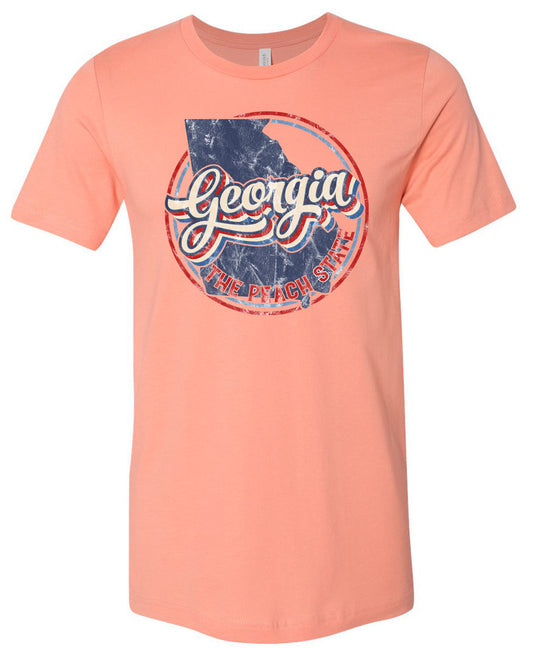 Georgia Retro - Sunset Short Sleeve Tee - Southern Grace Creations