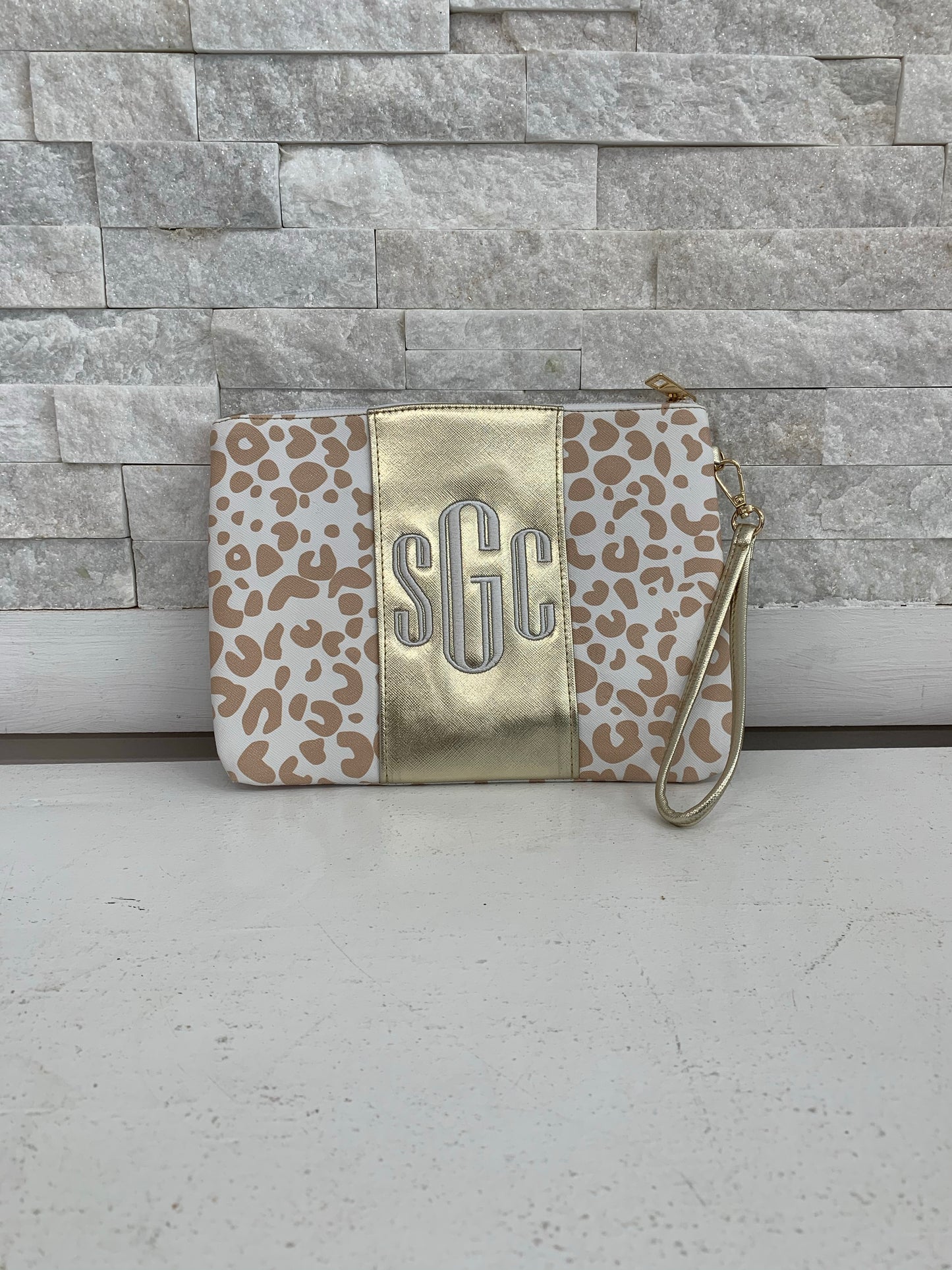 Gold Leopard Wristlet - Southern Grace Creations