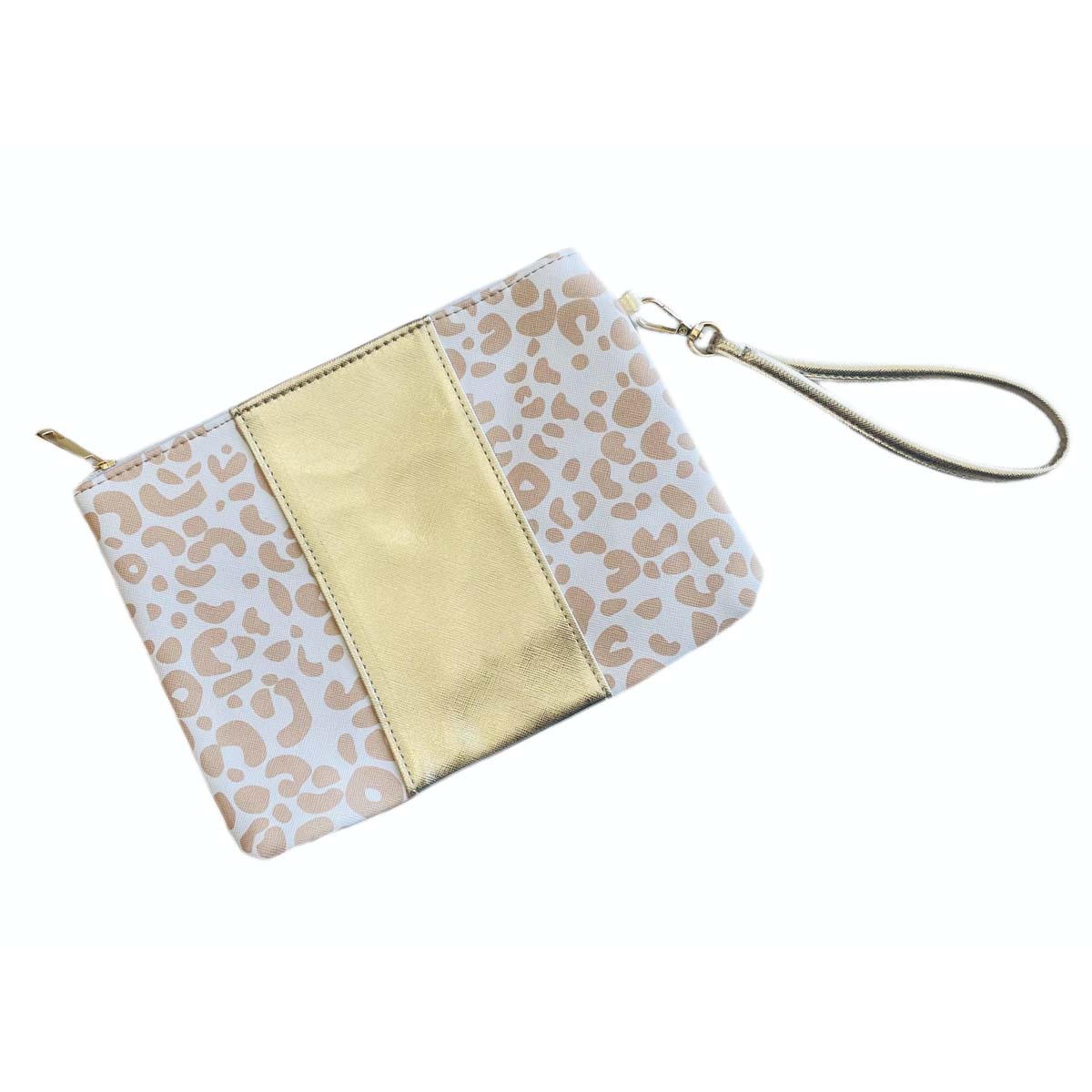 Gold Leopard Wristlet - Southern Grace Creations