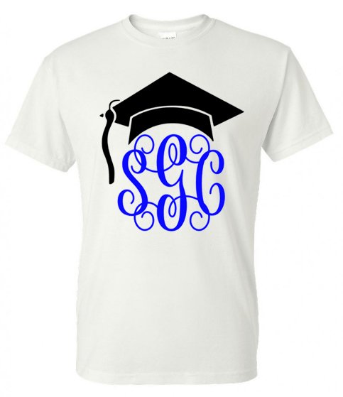 Graduation Cap Monogram Tee - Southern Grace Creations