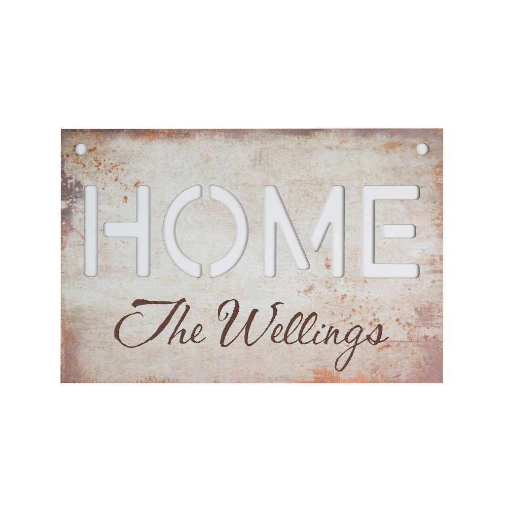 HOME FAUX METAL SIGN - Engravable (ZSAP0085) - Southern Grace Creations