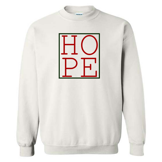 HOPE Christmas - White Sweatshirt - Southern Grace Creations