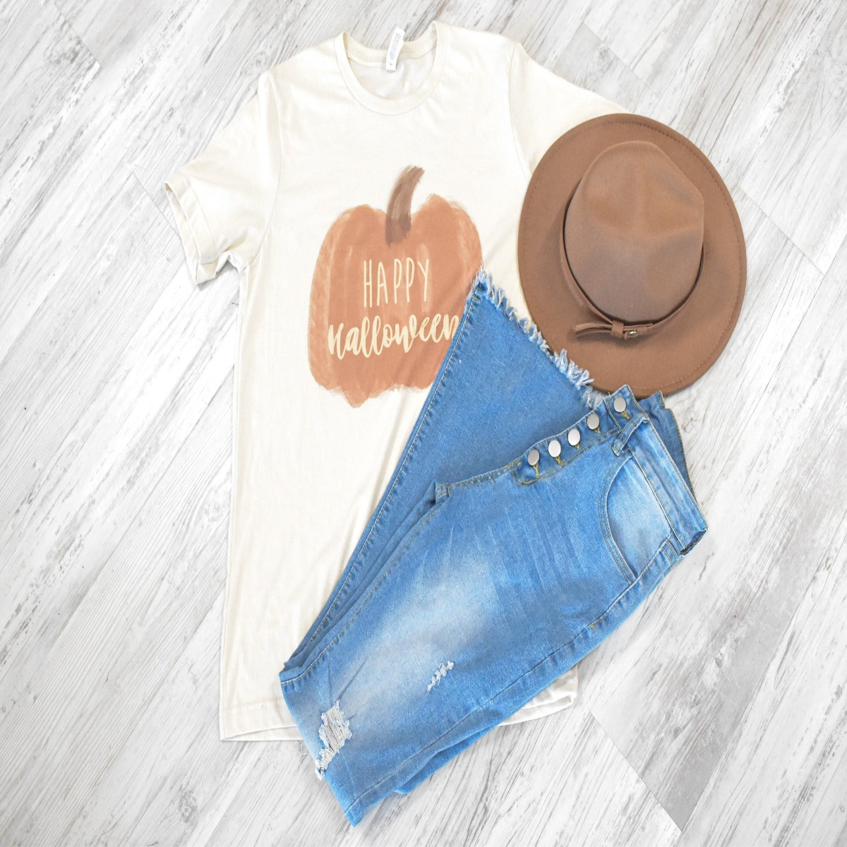 Happy Halloween Tee - Natural - Southern Grace Creations