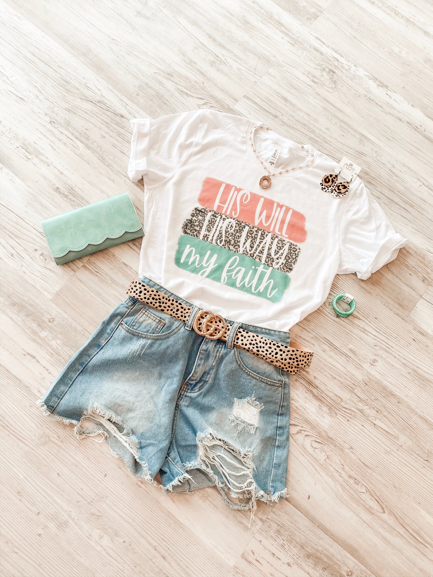 His Will His Way My Faith Tee - White - Southern Grace Creations