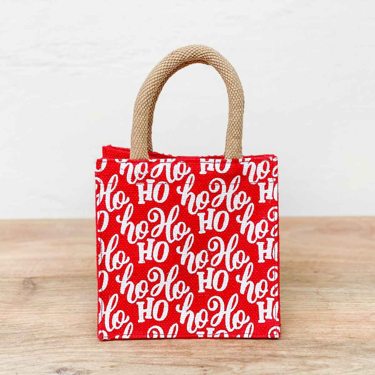 HoHoHo Script Petite Gift Tote - Southern Grace Creations