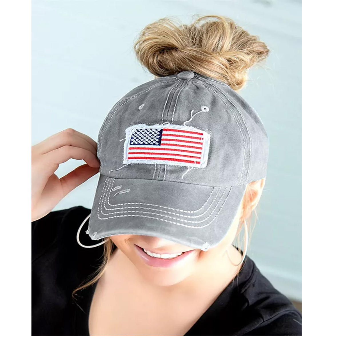 Hole Flag Embroidered Baseball Cap - Southern Grace Creations