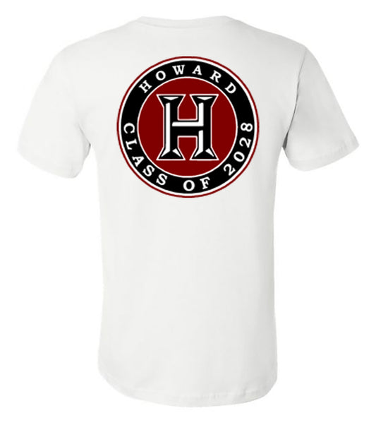 Howard - Circle with H - Class of 2028 - White (Tee/Hoodie/Sweatshirt) - Southern Grace Creations