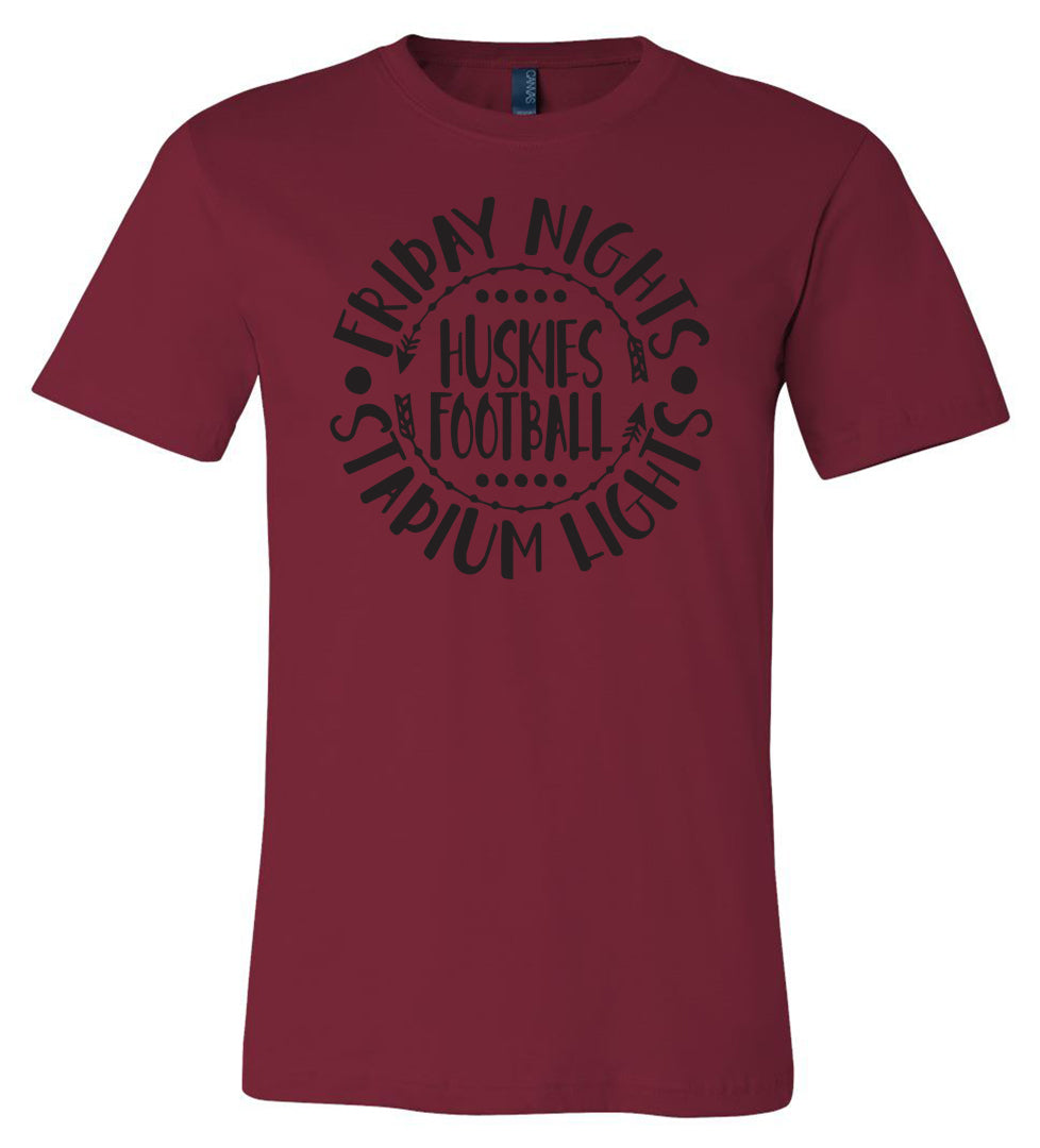 Howard - Huskies Football Friday Nights Stadium Lights - Cardinal (Tee/Hoodie/Sweatshirt) - Southern Grace Creations