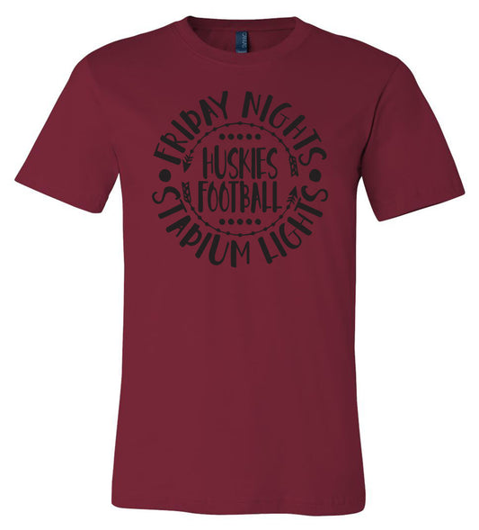 Howard - Huskies Football Friday Nights Stadium Lights - Cardinal (Tee/Hoodie/Sweatshirt) - Southern Grace Creations