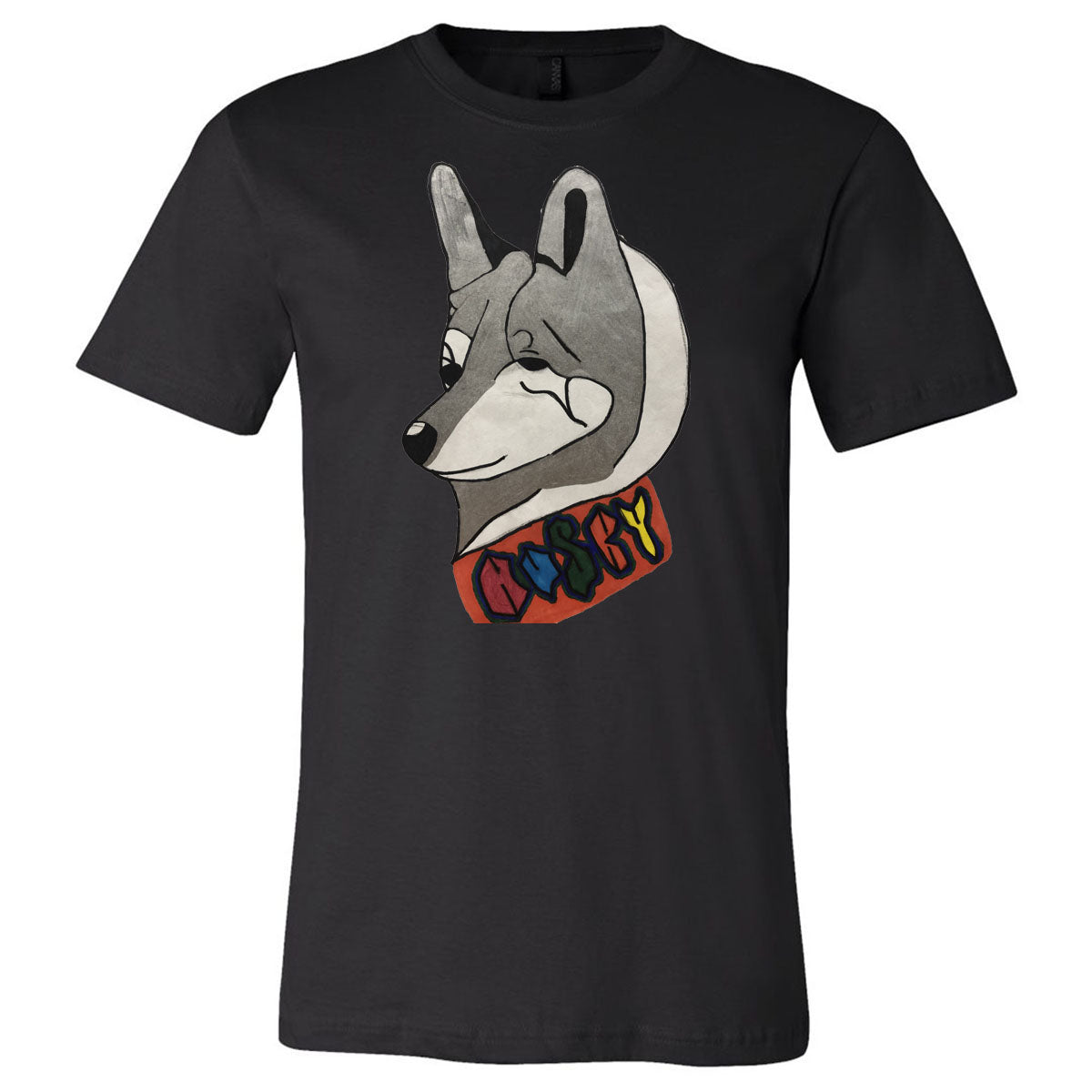 Howard - Husky Head Painting - Black Tee (Tee/Hoodie/Sweatshirt) - Southern Grace Creations