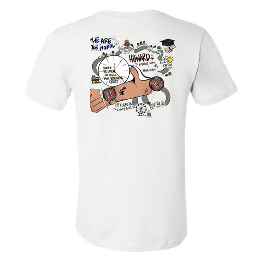 Howard - We Are North Drawing - White Short Sleeve Tee - Southern Grace Creations