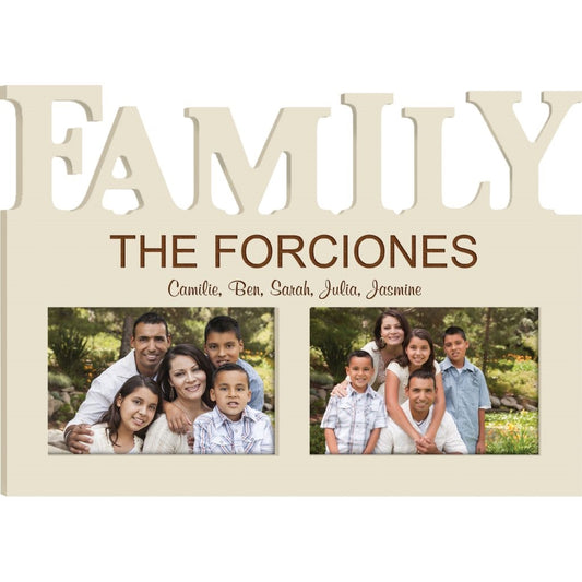 Ivory Family Photo Frame 4x6 - Engravable (ZPHF0110) - Southern Grace Creations