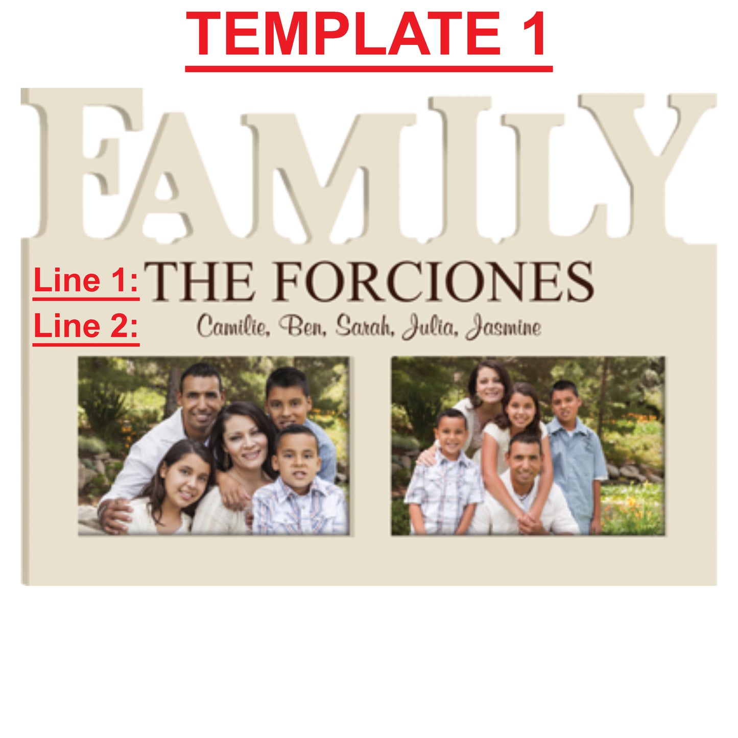 Ivory Family Photo Frame 4x6 - Engravable (ZPHF0110) - Southern Grace Creations