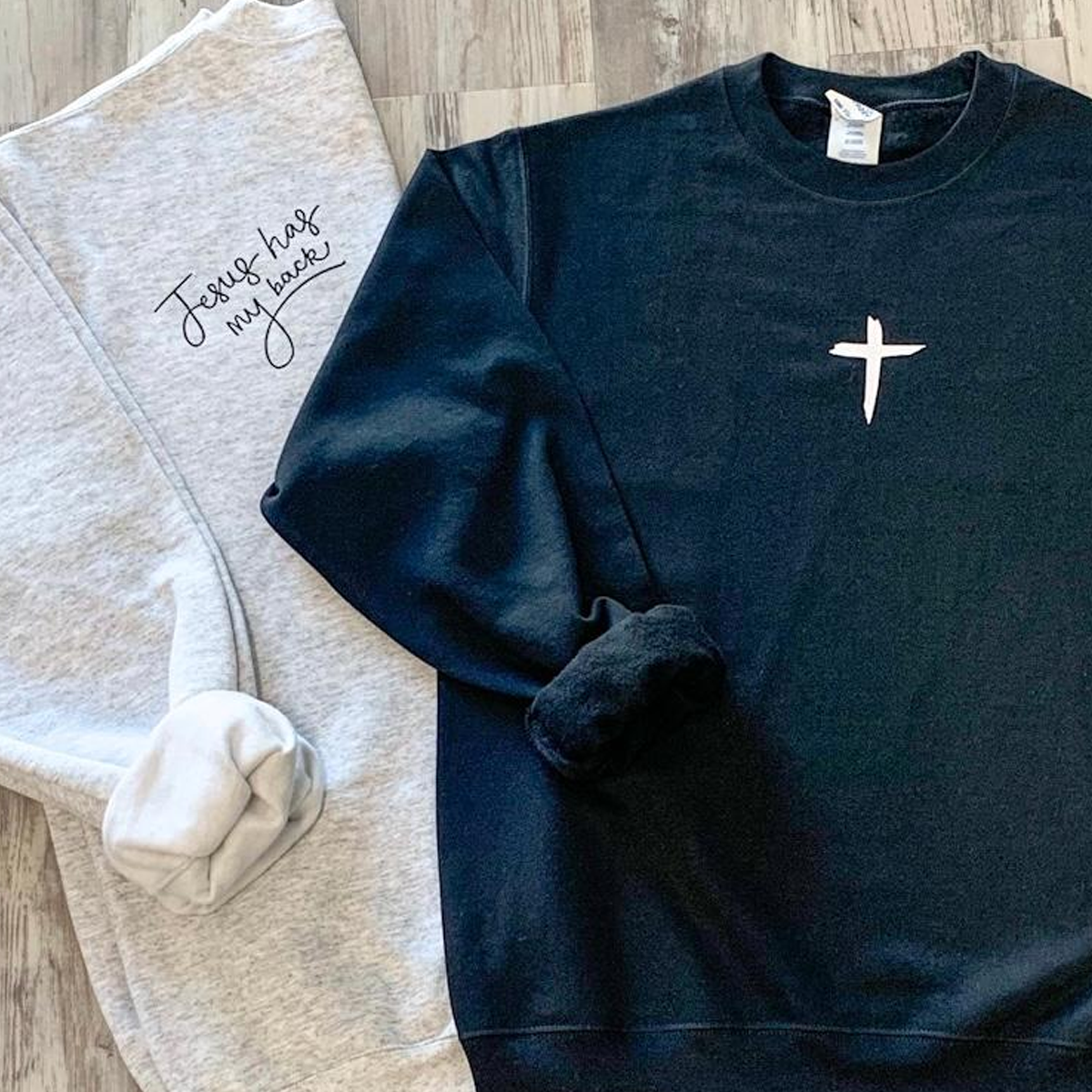 Jesus Has My Back - Ash (Tee/Hoodie/Sweatshirt) - Southern Grace Creations