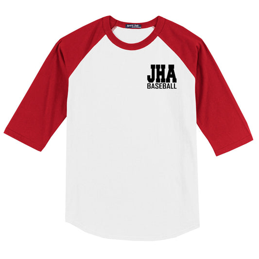 John Hancock - JHA Baseball - Baseball Raglan - Red/White (T200) - Southern Grace Creations