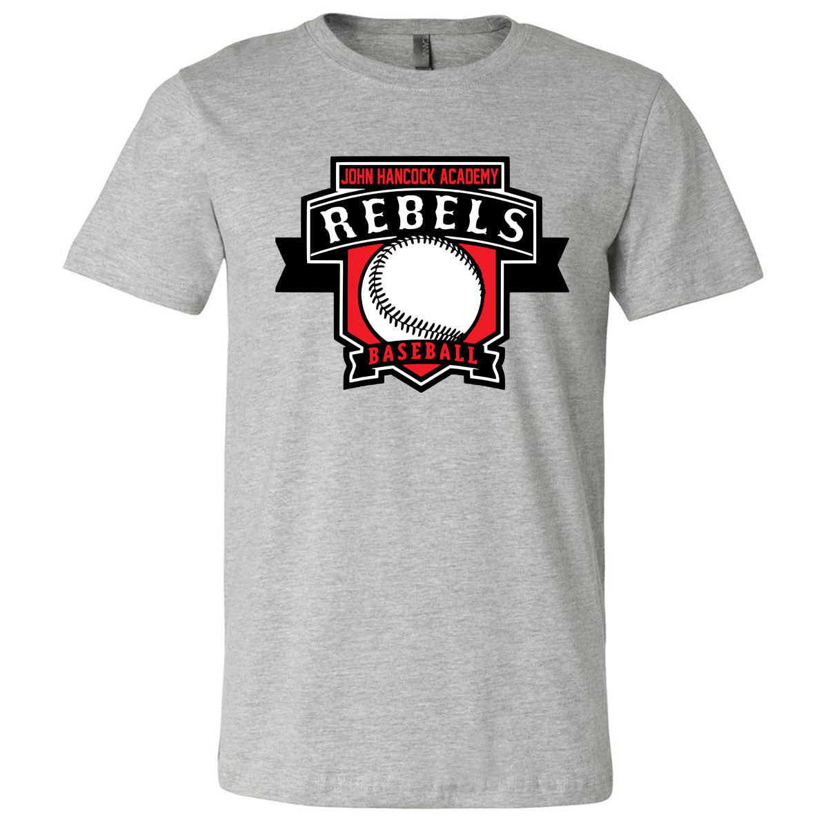 John Hancock - John Hancock Rebels Baseball Banner - Athletic Heather (Tee/Hoodie/Sweatshirt) - Southern Grace Creations