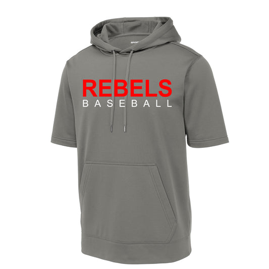 John Hancock - Rebels Baseball 3 -Fleece Short Sleeve Hooded Pullover - Grey - Southern Grace Creations