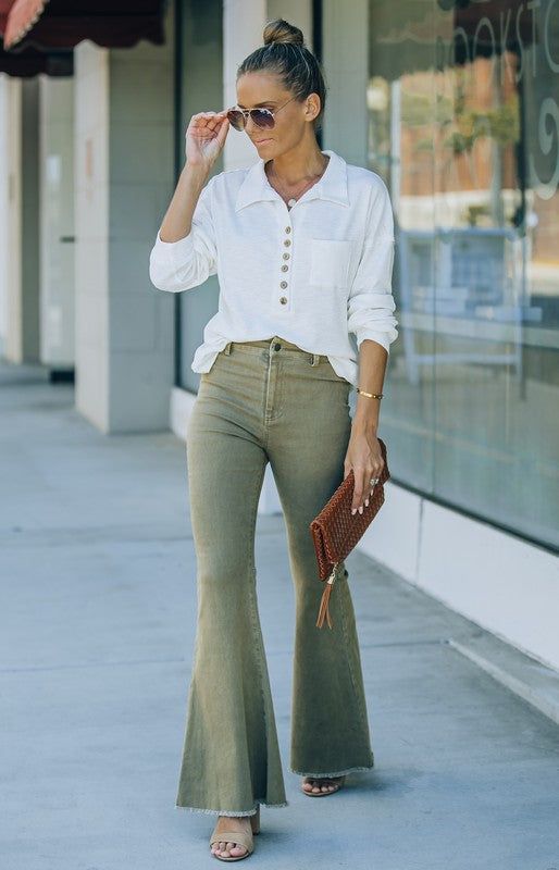Josie Olive Denim Jeans - Southern Grace Creations