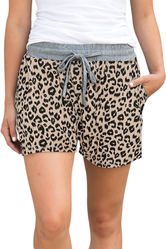 Khaki Leopard Print Shorts - Southern Grace Creations