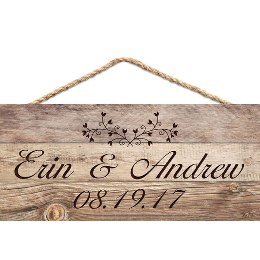 LIGHT FAUX WOOD HANGING SIGN - Engravable (ZHSA0170) - Southern Grace Creations