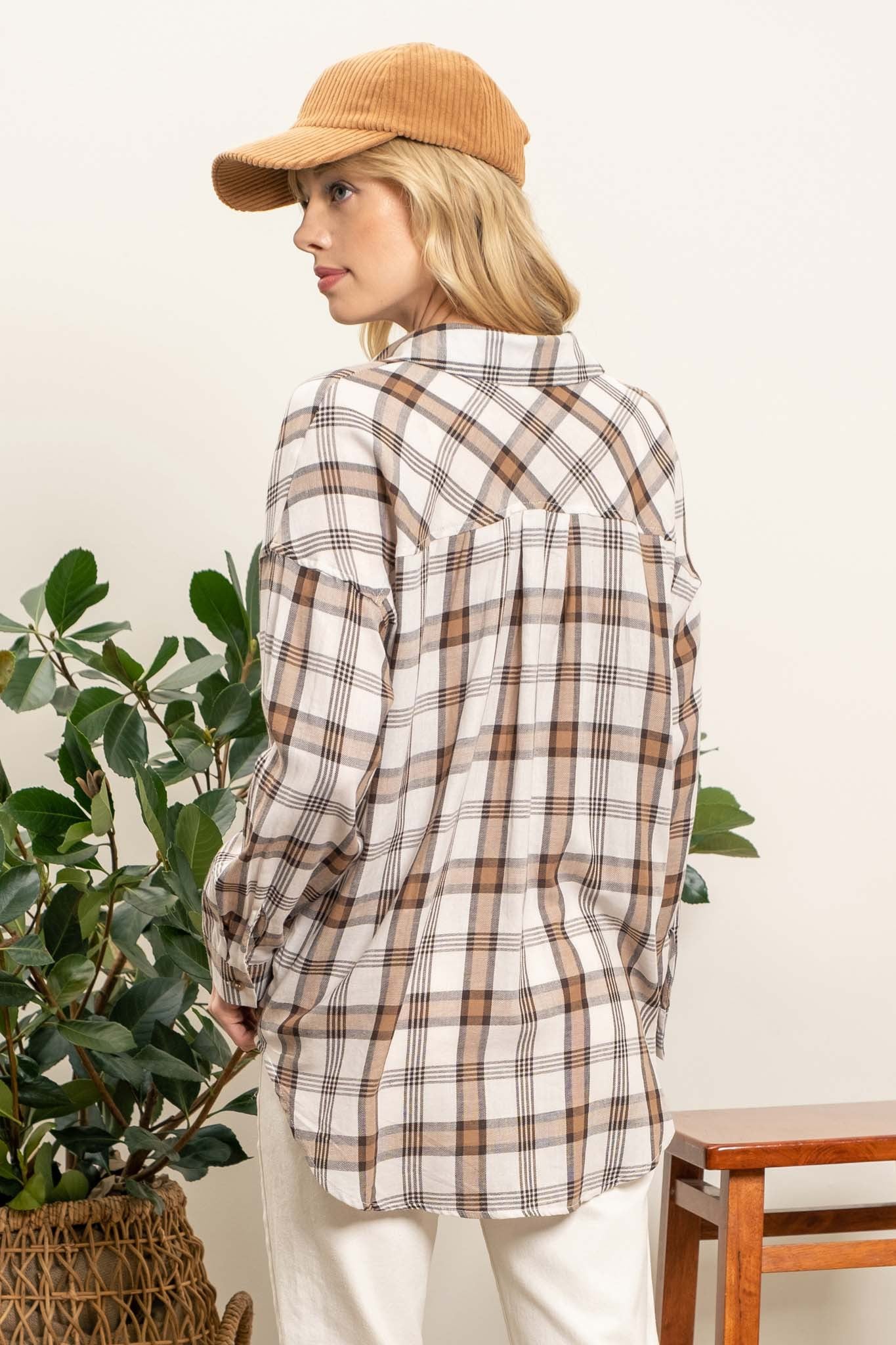 LIGHTWEIGHT PLAID TOP - Southern Grace Creations