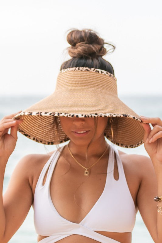 Leopard Foldable Bow Visors - Southern Grace Creations