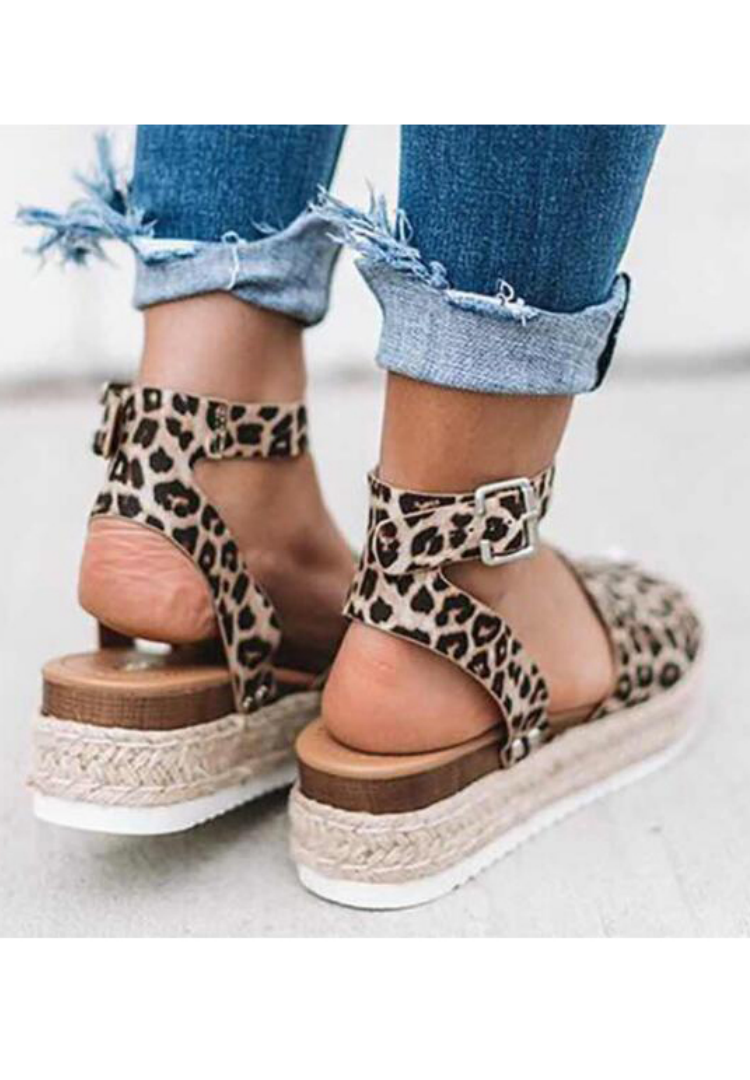 Leopard Platform Sandals - Southern Grace Creations