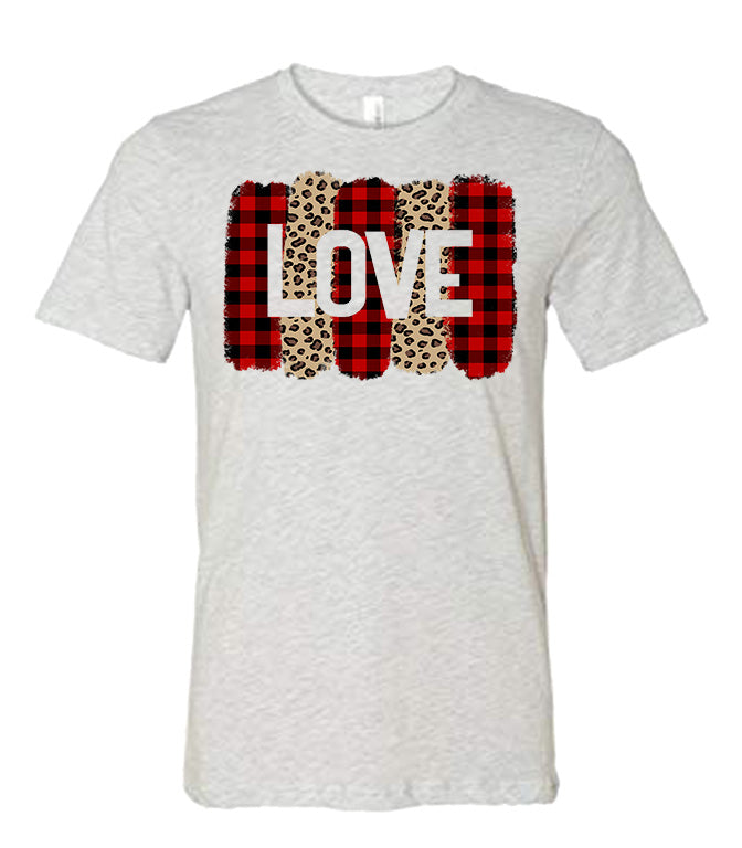 Love Print Tee - Ash Grey - Southern Grace Creations