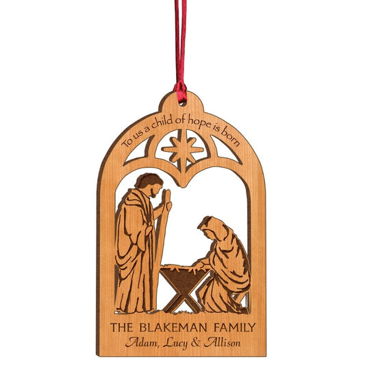 MANGER ORNAMENT - Engravable (ZCFW06) - Southern Grace Creations