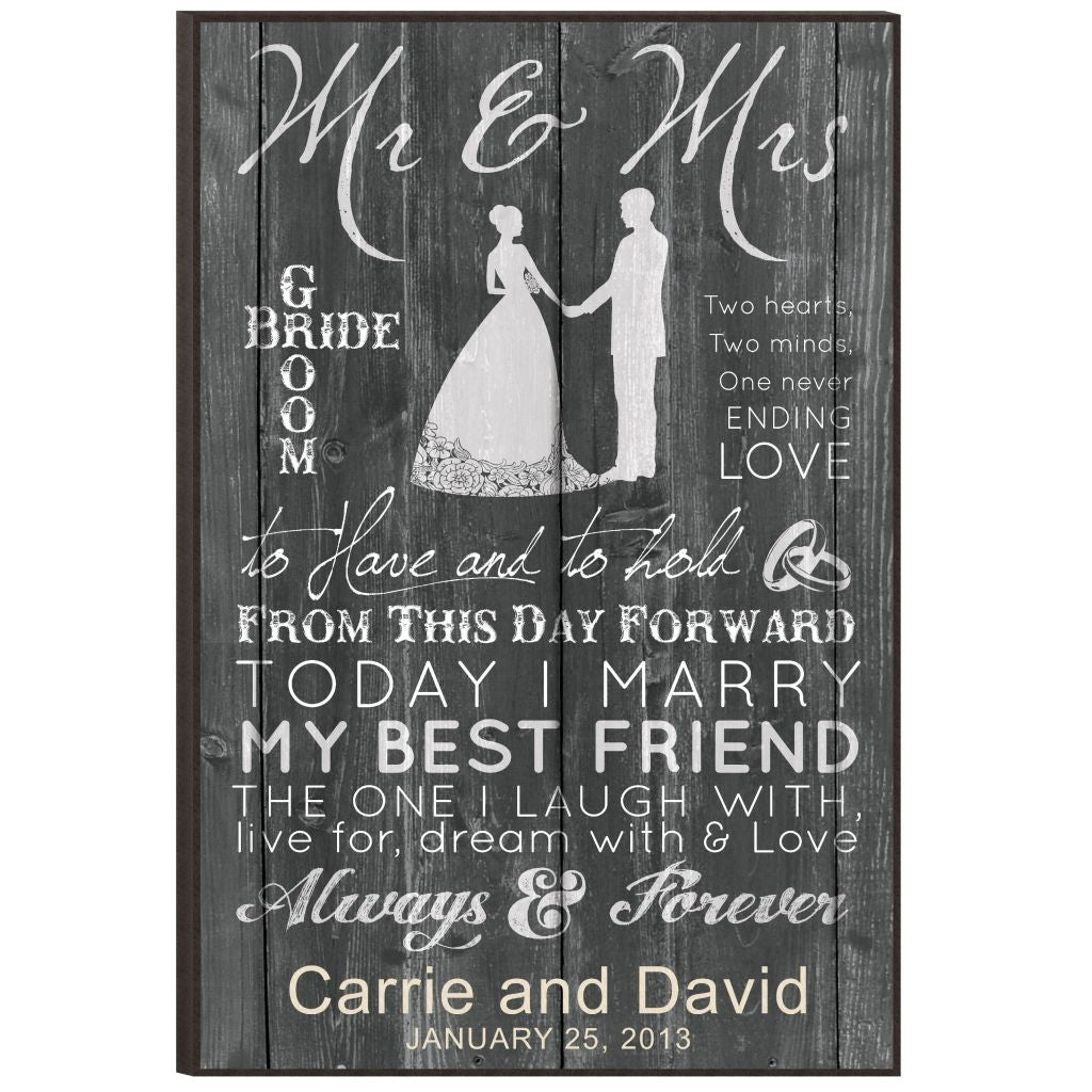 MR & MRS PLAQUE - Engravable (ZART0266) - Southern Grace Creations