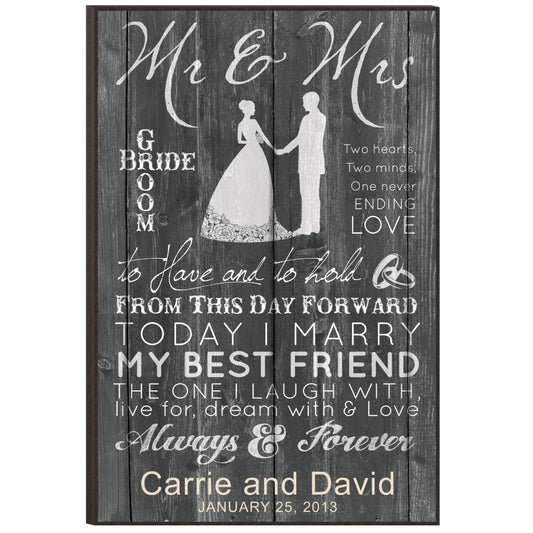MR & MRS PLAQUE - Engravable (ZART0266) - Southern Grace Creations