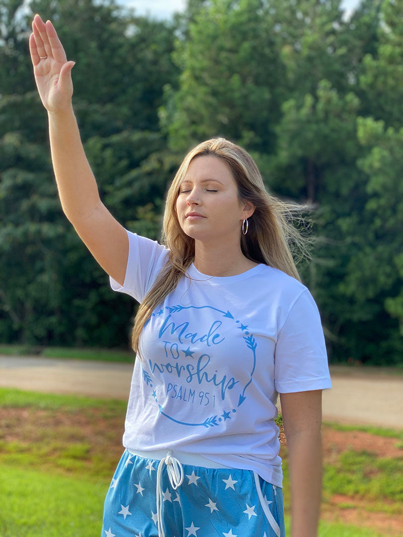 Made To Worship Tee - White - Southern Grace Creations