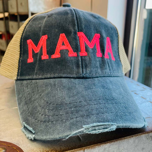 Mama Distressed Hat - Southern Grace Creations