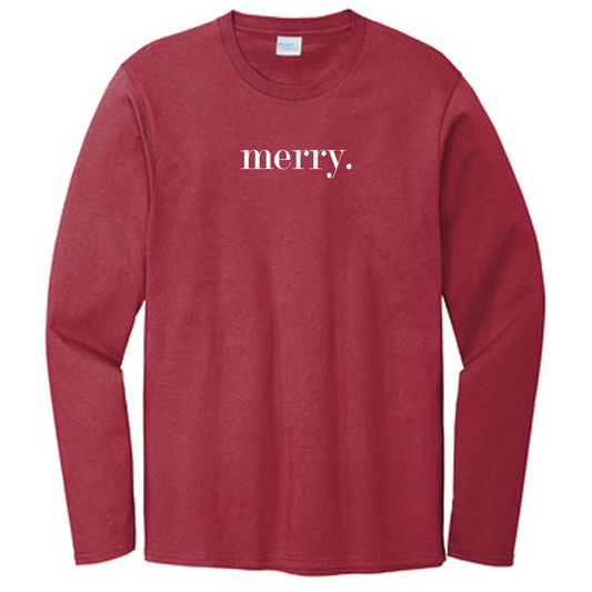 Merry. - Red Long Sleeve Tee - Southern Grace Creations