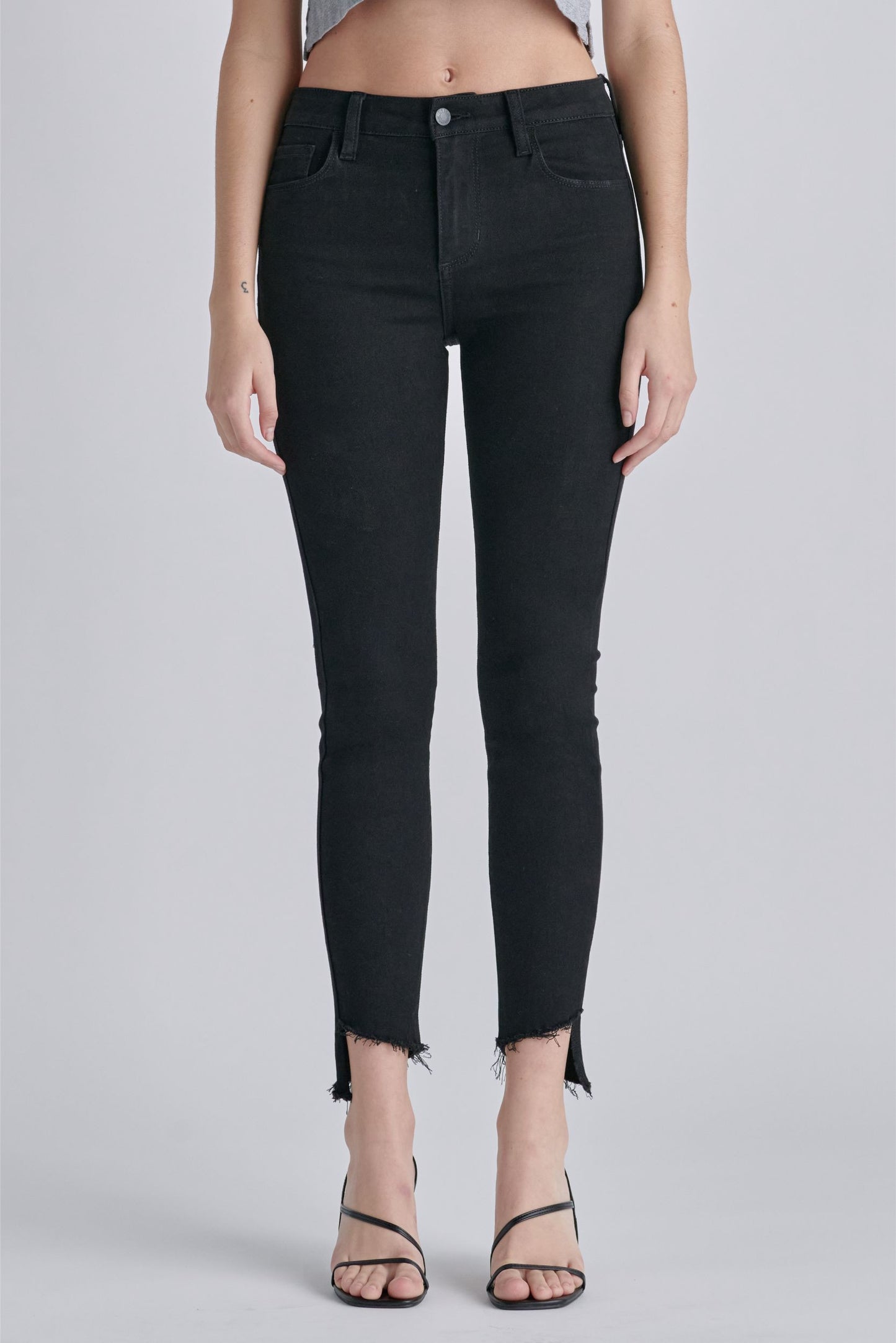 Mid Rise Crop Skinny with Uneven Frayed Hem - Southern Grace Creations