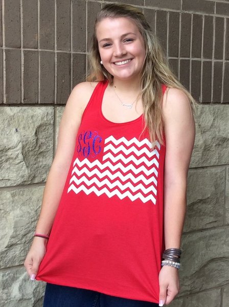 Monogrammed America the Great Racerback Tank - Southern Grace Creations