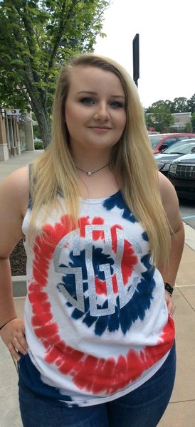 Monogrammed American Tie Dye Tank - Southern Grace Creations