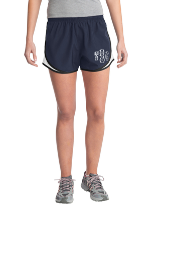 Monogrammed Athletic Shorts - Navy/White - Southern Grace Creations